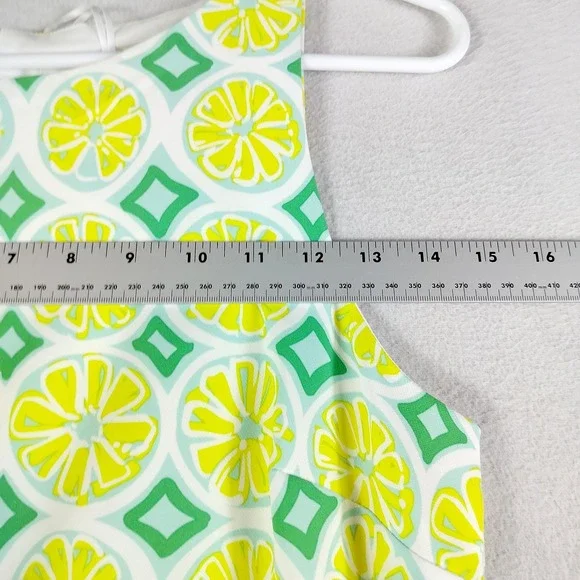 Sail to Sable Dress Womens Small Lemon Print Shift Sleeveless Zip‎ Back TXSP2042